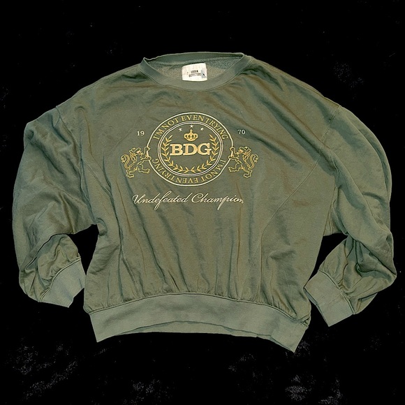 urban outfitters green & gold sweatshirt🪐 - Picture 1 of 8